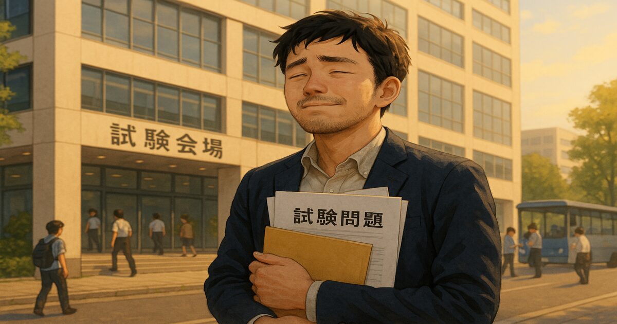 電験三種試験当日の受験体験を語る若い男性受験者のイメージ写真