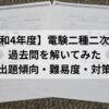 令和4年度 電験二種二次試験の問題用紙（電力・管理と機械・制御）を印刷して自己採点した際の写真